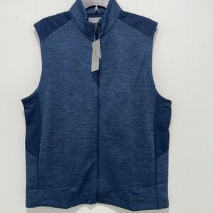 PGA Tour Navy Textured Zip-Up Vest